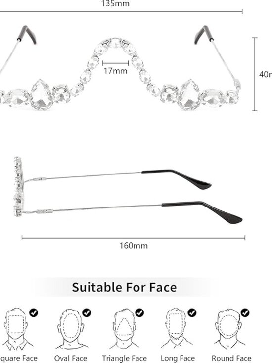 Diamond Glasses  No Lens main image 5